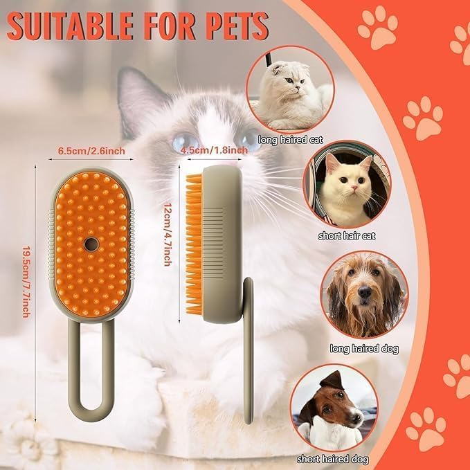 Steam Powered Pet Grooming Brush