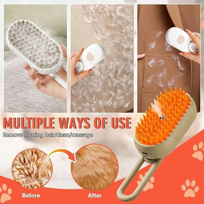 Steam Powered Pet Grooming Brush